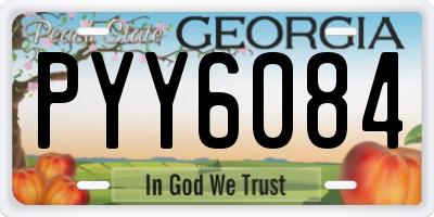 GA license plate PYY6084