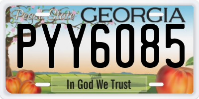 GA license plate PYY6085