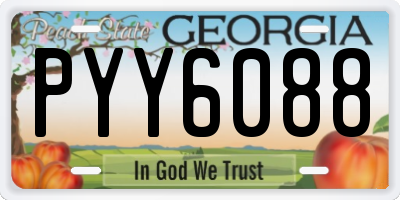 GA license plate PYY6088
