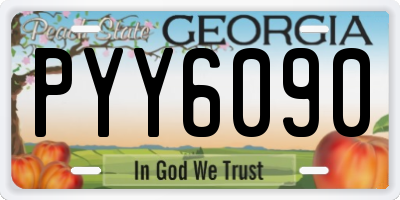 GA license plate PYY6090