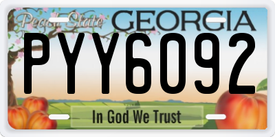 GA license plate PYY6092
