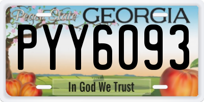 GA license plate PYY6093