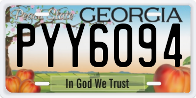 GA license plate PYY6094