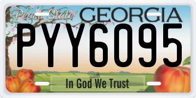 GA license plate PYY6095