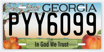 GA license plate PYY6099
