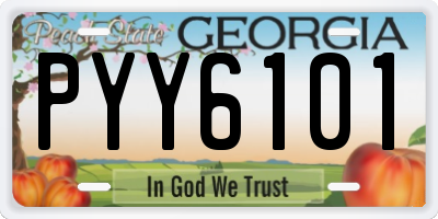 GA license plate PYY6101