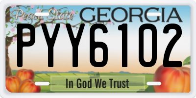 GA license plate PYY6102