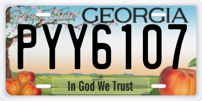 GA license plate PYY6107