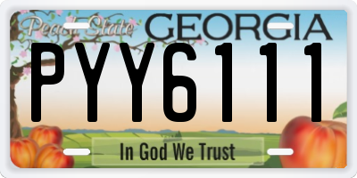 GA license plate PYY6111