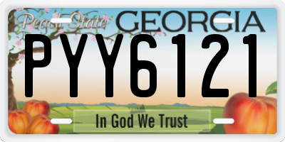 GA license plate PYY6121