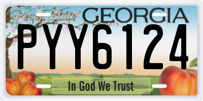 GA license plate PYY6124