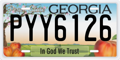 GA license plate PYY6126