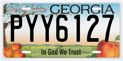 GA license plate PYY6127