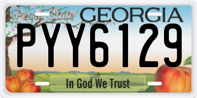 GA license plate PYY6129