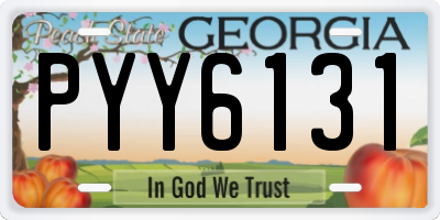 GA license plate PYY6131