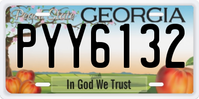 GA license plate PYY6132