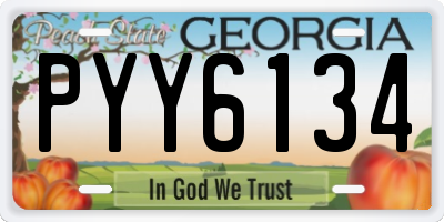 GA license plate PYY6134