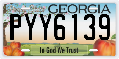 GA license plate PYY6139