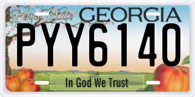 GA license plate PYY6140