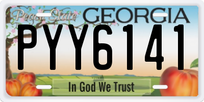 GA license plate PYY6141