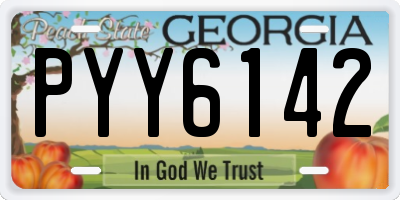 GA license plate PYY6142