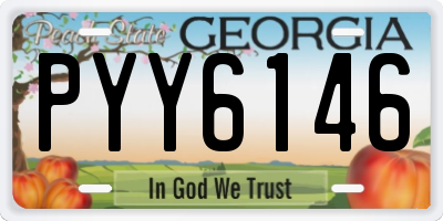 GA license plate PYY6146