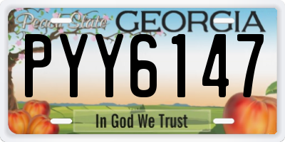 GA license plate PYY6147