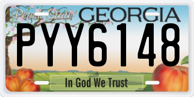 GA license plate PYY6148