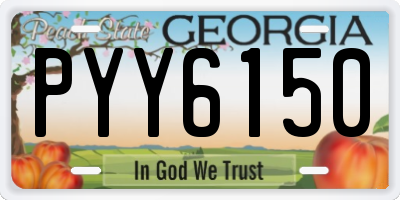 GA license plate PYY6150