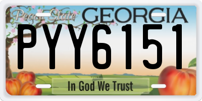 GA license plate PYY6151