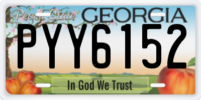 GA license plate PYY6152