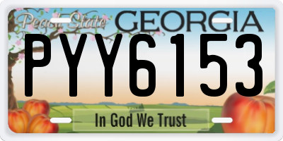 GA license plate PYY6153