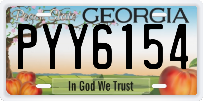 GA license plate PYY6154