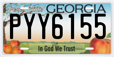 GA license plate PYY6155