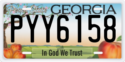GA license plate PYY6158