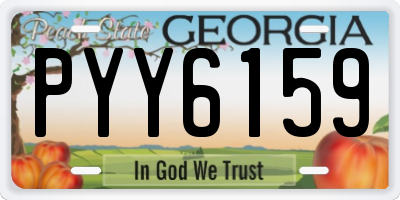 GA license plate PYY6159