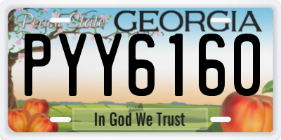 GA license plate PYY6160