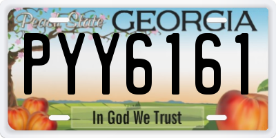 GA license plate PYY6161