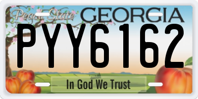 GA license plate PYY6162