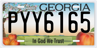 GA license plate PYY6165