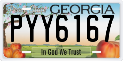 GA license plate PYY6167
