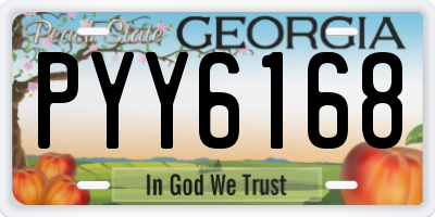 GA license plate PYY6168