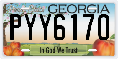 GA license plate PYY6170
