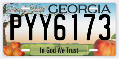 GA license plate PYY6173