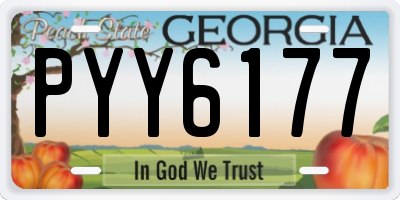 GA license plate PYY6177