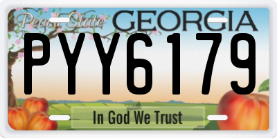 GA license plate PYY6179