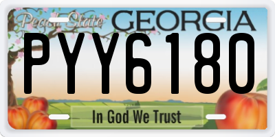 GA license plate PYY6180