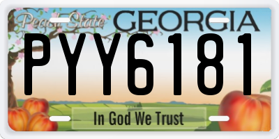GA license plate PYY6181