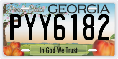 GA license plate PYY6182