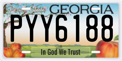 GA license plate PYY6188